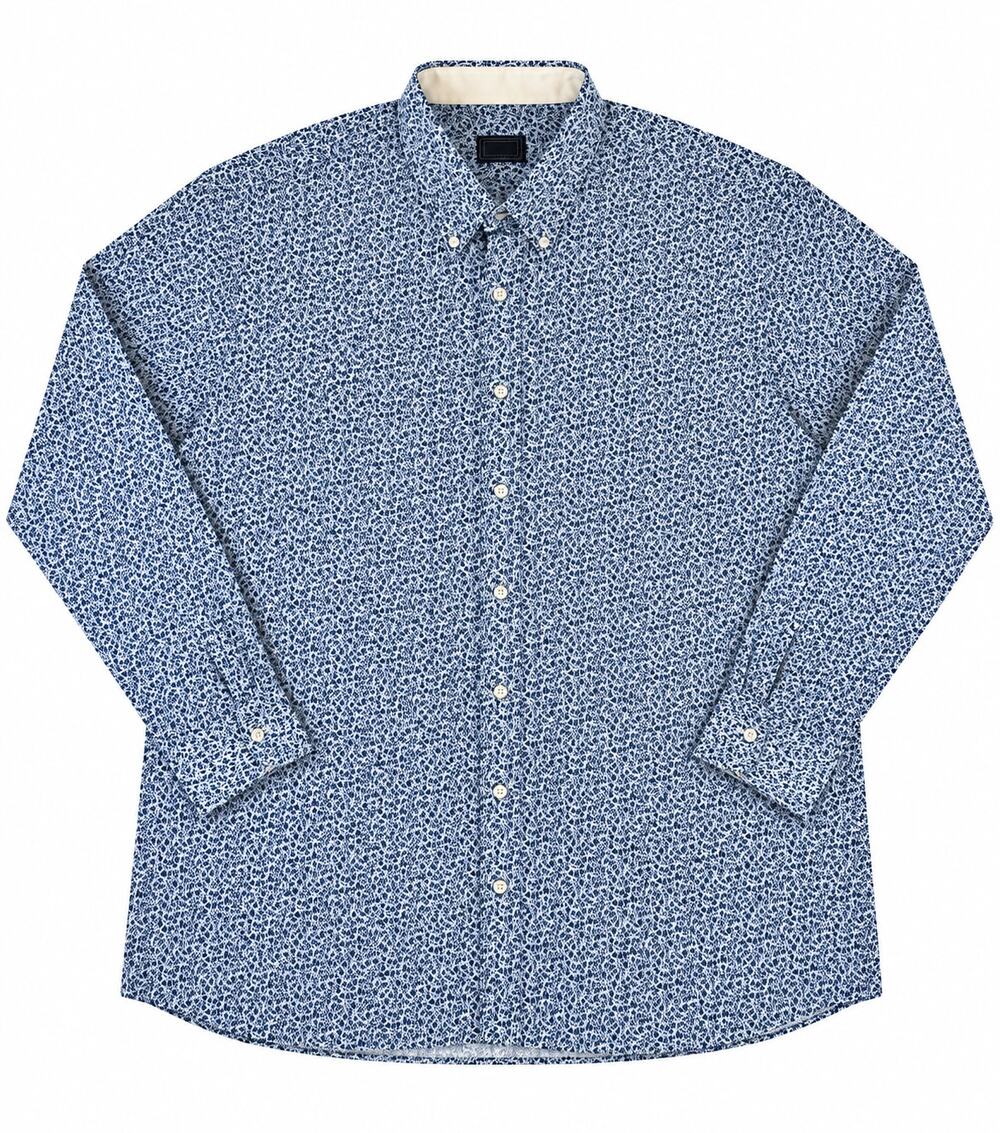 MIRTO Madrid Blue Floral Shirt 5XL Big Tall Resort Preppy European